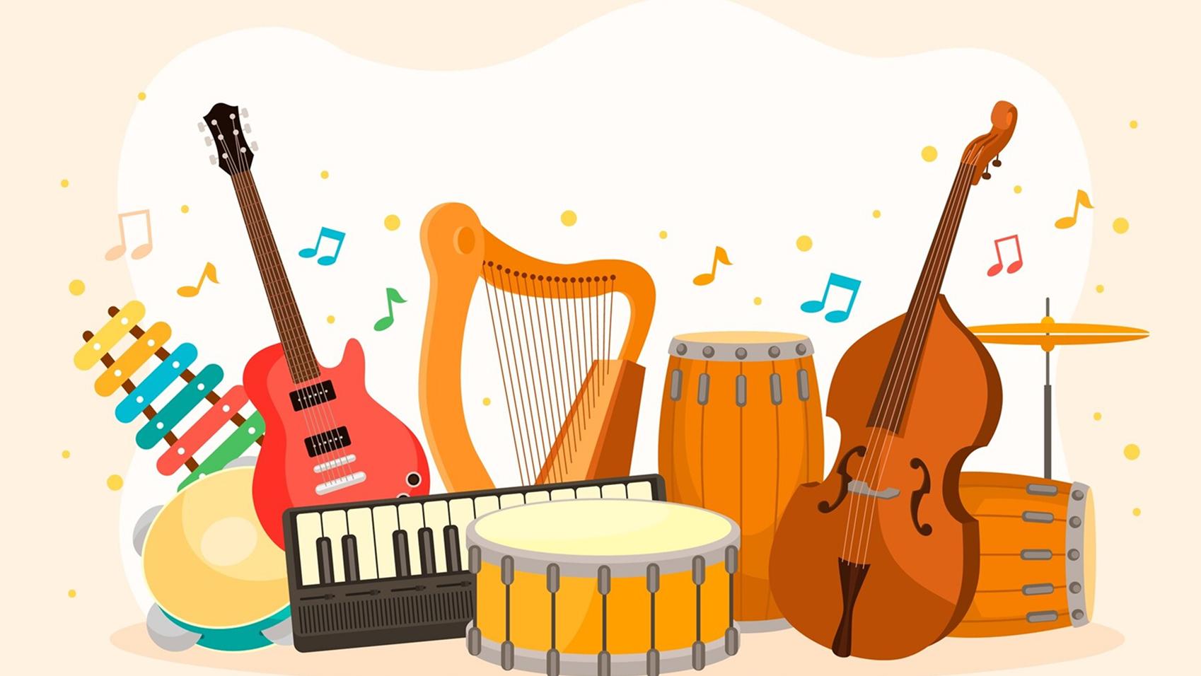 instrumentos musicales de cuerda y tambor